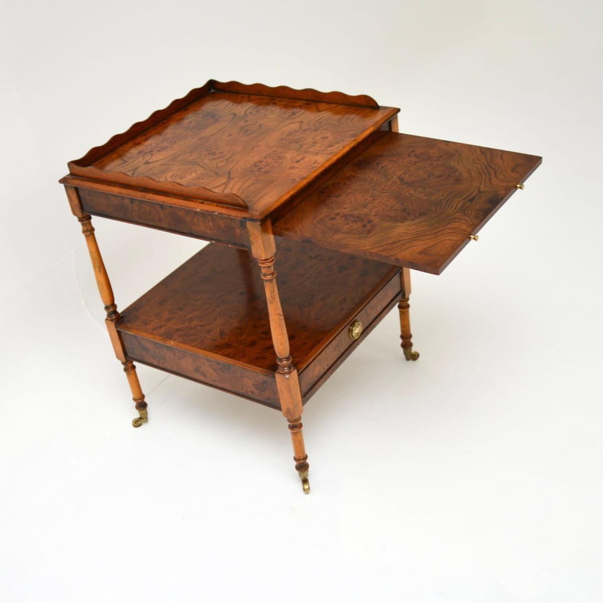 Antique Georgian Style Burr Elm Side Table In Good Condition For Sale In London, GB