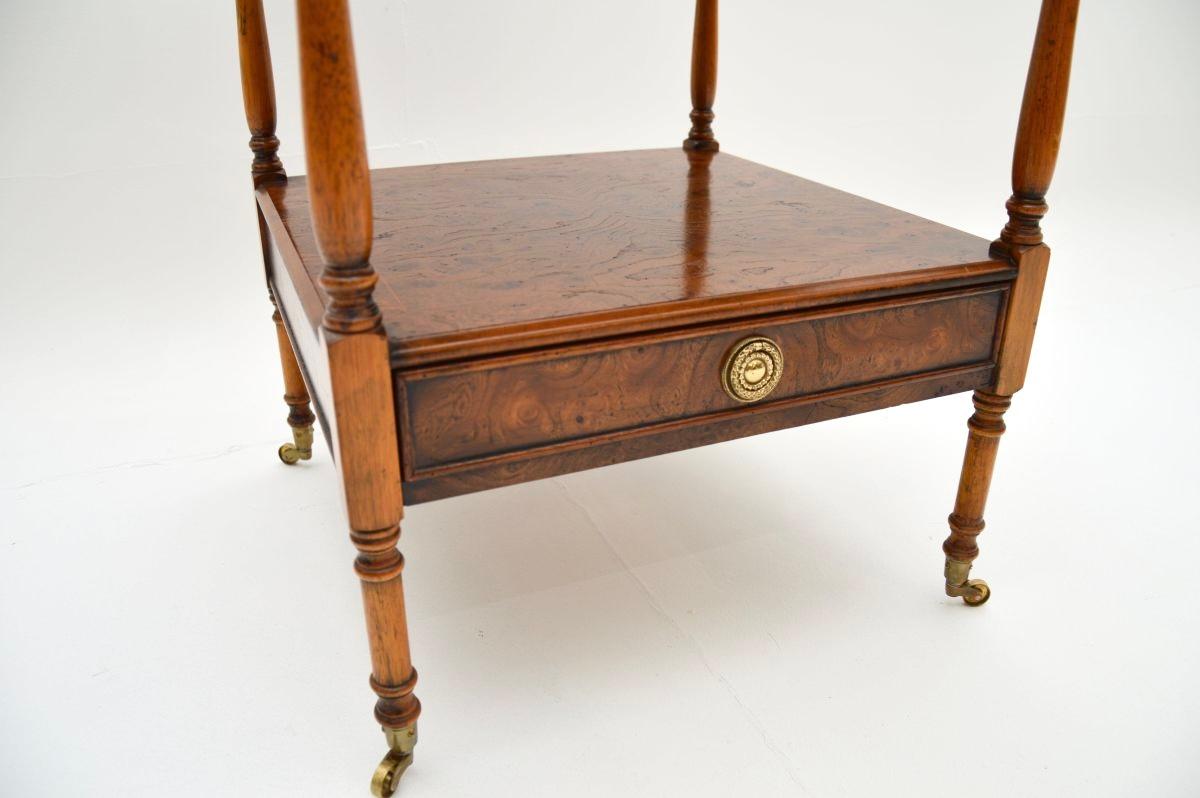 Antique Georgian Style Burr Elm Side Table For Sale 5