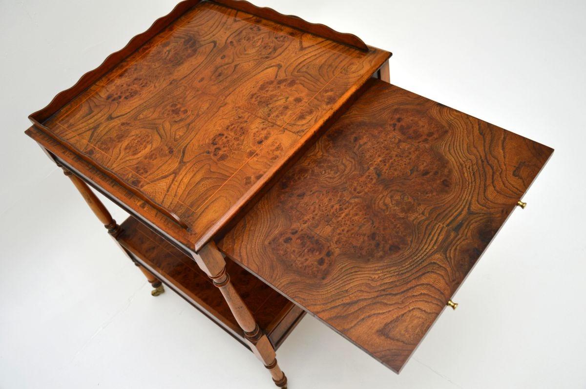 Antique Georgian Style Burr Elm Side Table For Sale 3