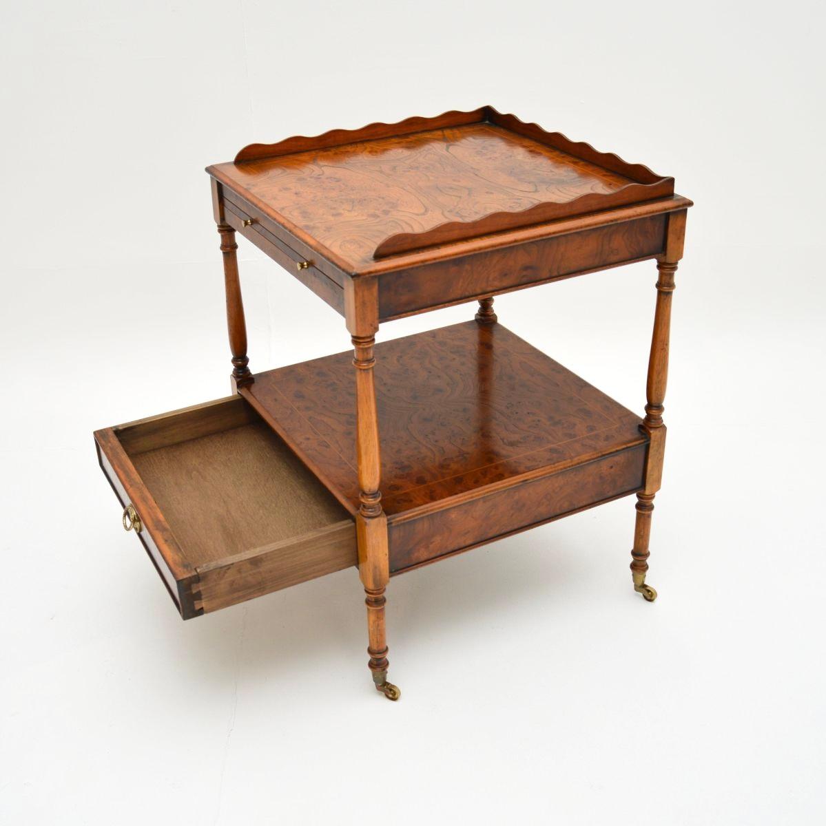 Mid-20th Century Antique Georgian Style Burr Elm Side Table For Sale