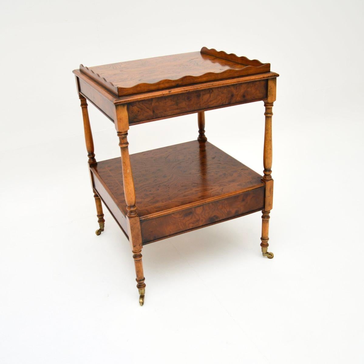 Antique Georgian Style Burr Elm Side Table For Sale 1