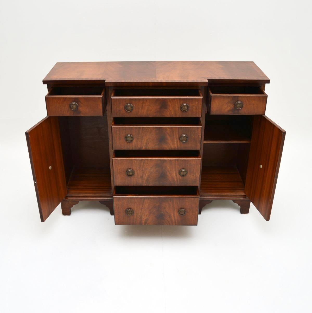 British Antique Georgian Style Small Breakfront Sideboard For Sale