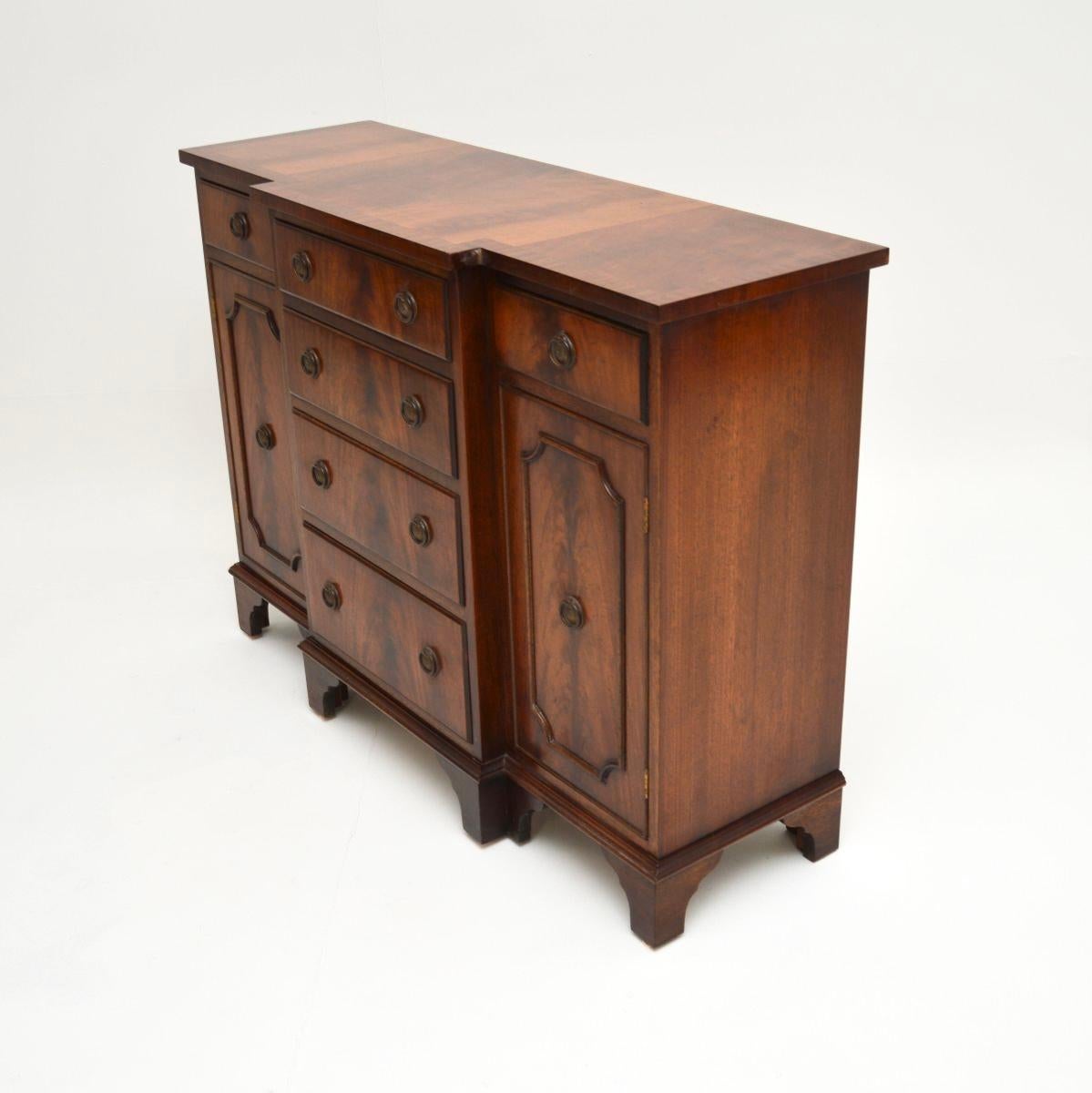 Mid-20th Century Antique Georgian Style Small Breakfront Sideboard For Sale