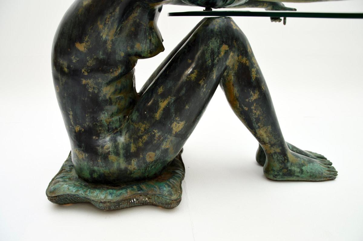 Vintage Sculptural Bronze Coffee Table For Sale 1