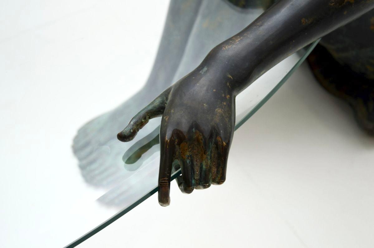 Vintage Sculptural Bronze Coffee Table For Sale 5