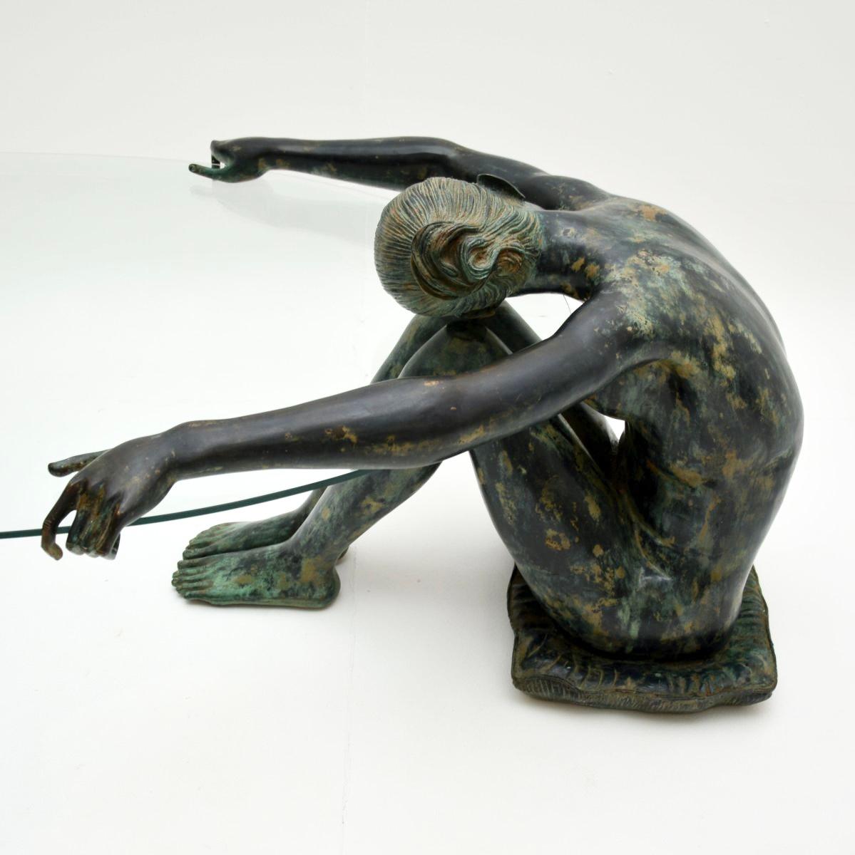 Vintage Sculptural Bronze Coffee Table For Sale 3