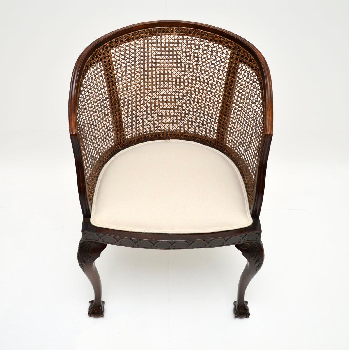 Coton Fauteuil canné ancien édouardien en vente