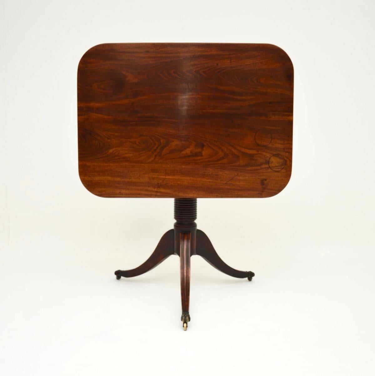 Wood Antique Regency Period Tilt Top Table For Sale
