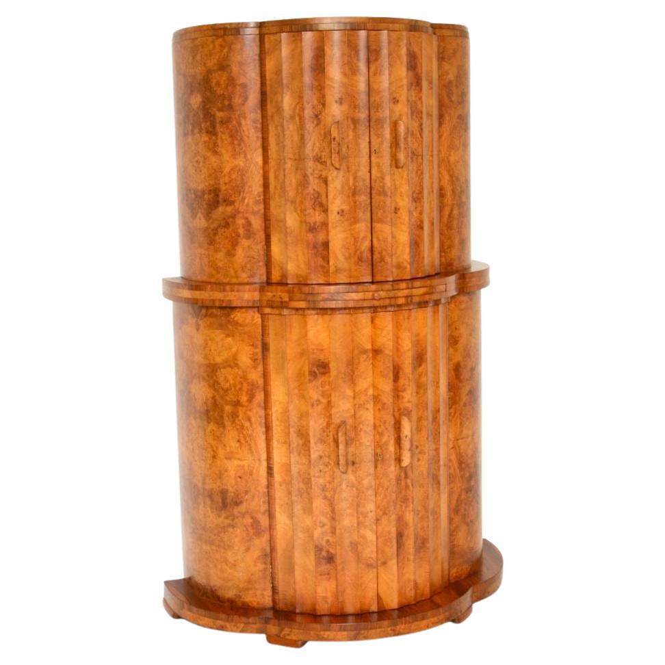 Cocktailschrank aus Wurzelnussholz im Art déco-Stil von Epstein