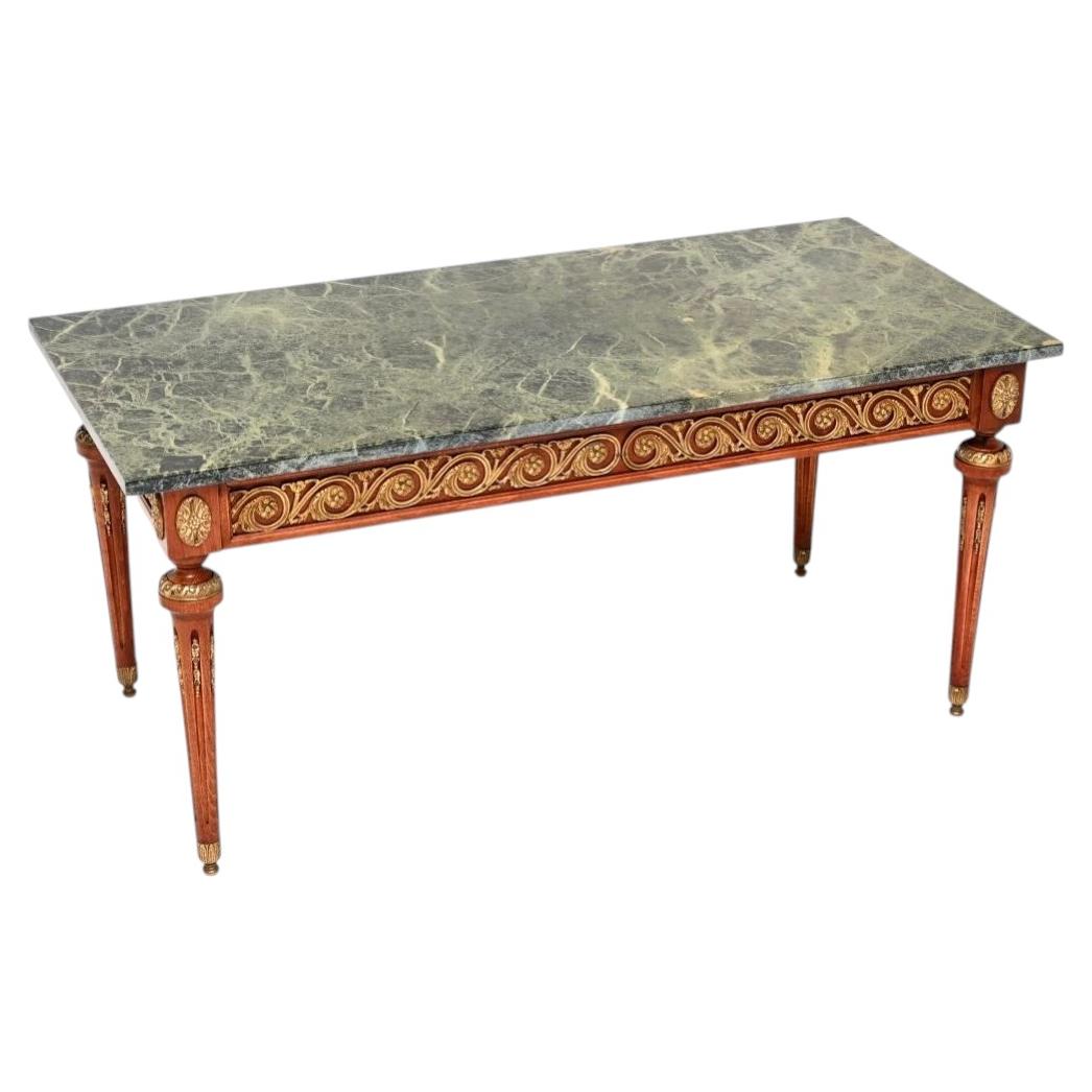 Antique French Marble Top Coffee Table For Sale