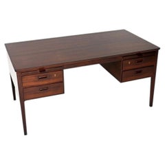 Large Vintage Danish Cabinetmaker Executive Desk