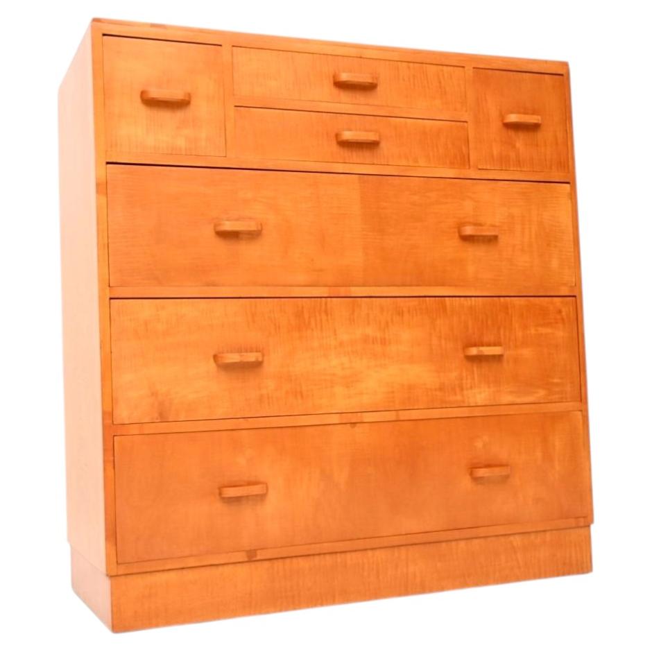 Art Deco Satin Birch Chest of Drawers For Sale