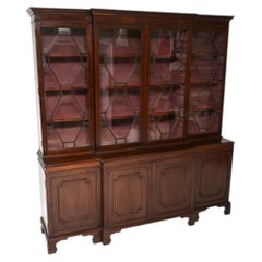 Antique Edwardian Breakfront Bookcase