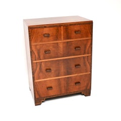 Art Deco Figured Walnut Chest of Drawers by Heal’s