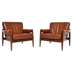 Paire de fauteuils en cuir danois vintage