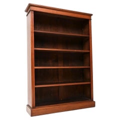 Antique Victorian Walnut Open Bookcase