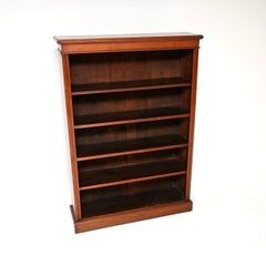 Antique Victorian Walnut Open Bookcase