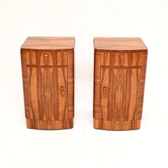 Pair of Art Deco Walnut Bedside Cabinets