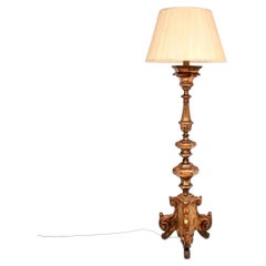Antique Italian Renaissance Style Gilt Wood Floor Lamp