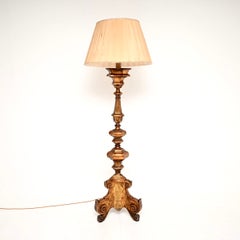 Antike Stehlampe aus vergoldetem Holz im Stil der italienischen Renaissance