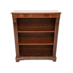 Antique Victorian Walnut Open Bookcase