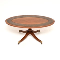 Antique Regency Style Leather Top Coffee Table