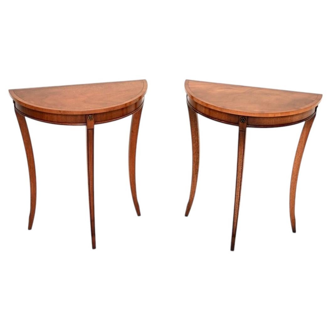 Pair of Antique Regency Style Console Tables For Sale