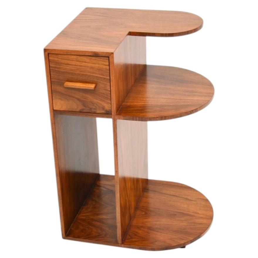 Art Deco Figured Walnut Side Table