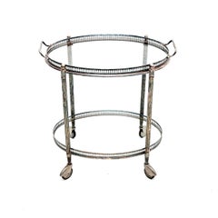 Vintage French Silver Plated Drinks Trolley