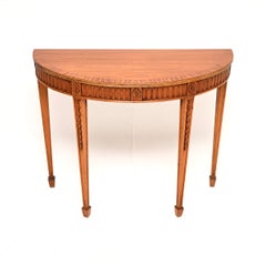 Antique Georgian Style Satinwood Console Table