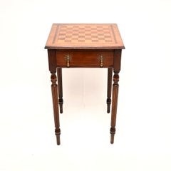 Antique English Walnut Chess Table