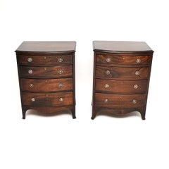 Pair of Antique Bow Fronted Chest of Drawers
