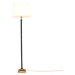 Antique Neoclassical Style Brass and Enamelled Tole Floor Lamp