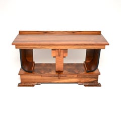 Art Deco Figured Walnut Console Table