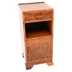 Meuble de chevet Art Déco en ronce de noyer