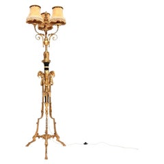 Antique French Gilt Bronze Floor Lamp