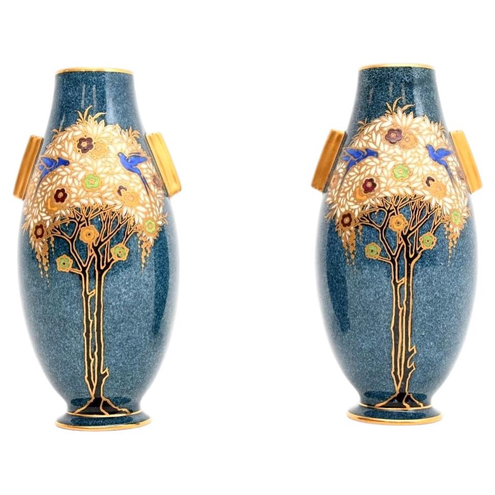 Pair of Antique Art Nouveau Royal Worcester Vases For Sale