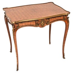 Antique French Inlaid Bureau Plat Desk / Side Table