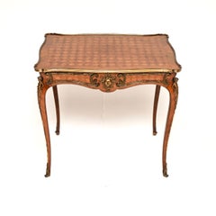 Antique French Inlaid Bureau Plat Desk / Side Table