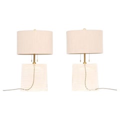 Paire de lampes de table « Vela » en verre de Murano italien, signées Donghia