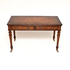 Antique Victorian Leather Top Writing Table / Desk