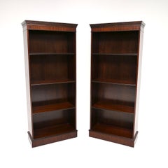 Pair of Antique Georgian Style Open Bookcases