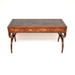 Antique Military Campaign Style Desk in Yew Wood