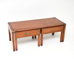 Antique Military Campaign Nesting Coffee Table / Side Tables