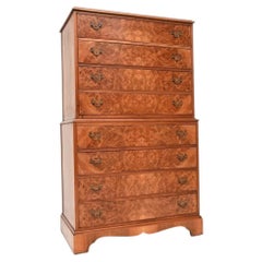 Antique Burr Walnut Chest on Chest of Drawers