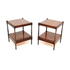 Pair of Antique Georgian Style Inlaid Side Tables