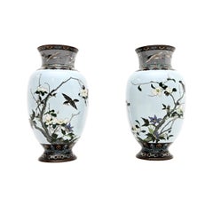 Pair of Vintage Japanese Cloisonne Vases