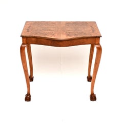 Antique Burr Walnut Console / Side Table