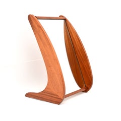 Vintage Teak Table Top Vanity Mirror