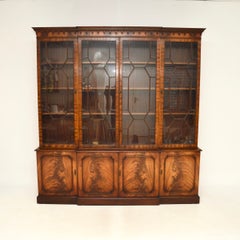 Antique Georgian Style Breakfront Bookcase